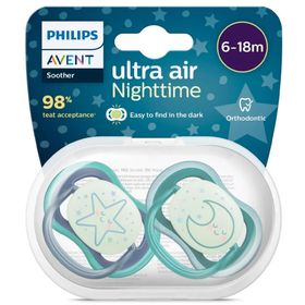 Philips Avent 6 18 Ay Ultra Air Karanlıkta Parlayan Emzik mavi