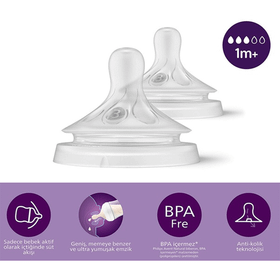 Philips Avent Natural 1Ay+ 2 Adet Biberon Emziği