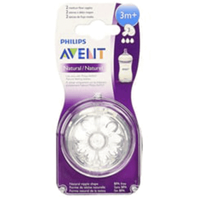 Philips Avent SCF04-27 Natural 3+ Ay Orta Akış 2'li Biberon Emziği