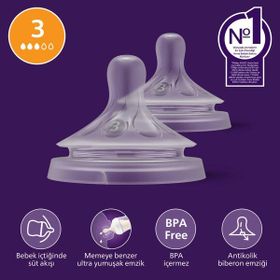 Philips Avent SCY963 02 Natural Response Yavaş Akış 1 Ay 2'li Biberon Emziği