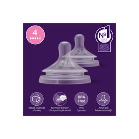 Philips Avent SCY964/02 Doğal Tepkili 4 Numara 2'li Biberon Emziği