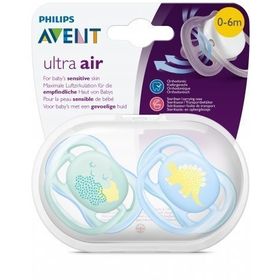 Philips Avent Ultra Air Desenli 0-6 Ay 2'li Erkek Bebek Emzik