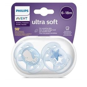 Philips Avent Ultra Soft 2'li 6-18 Ay Mavi Erkek Emzik