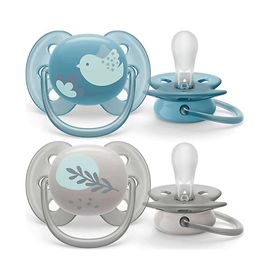 Philips Avent Ultra Soft 6-18 Ay 2'li Gri ve Mavi Desenli Emzik