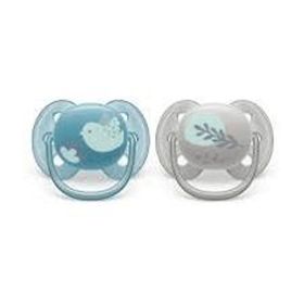Philips Avent Ultra Soft 6-18 Ay 2'li Gri ve Mavi Desenli Emzik