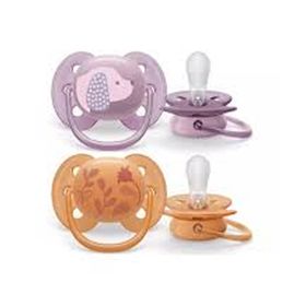 Philips Avent Ultra Soft 6-18 Ay 2'li Turuncu ve Mor Desenli Emzik