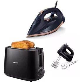 Philips Azur DST7510-80 7500 Serisi 3200W Buharlı Ütü + Philips HD2581-90 Siyah Ekmek Kızartma Makinesi + Philips HR3705-10 300 W Siyah Mikser