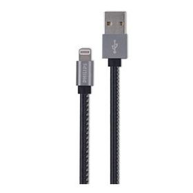 Philips DLC2508B Siyah 1.2 m Deri MFI Lisanslı Lightning Kablo