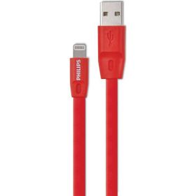 Philips DLC2508C 1.2 m Elastik Kırmızı MFI Lisanslı Lightning Kablo