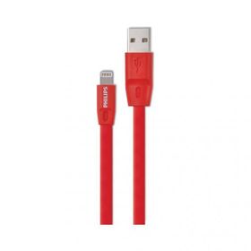 Philips DLC2508C 1.2 m Elastik Kırmızı MFI Lisanslı Lightning Kablo