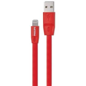 Philips DLC2508C 1.2 m Elastik Kırmızı MFI Lisanslı Lightning Kablo