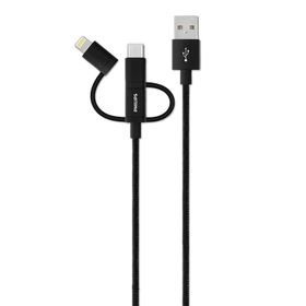 Philips DLC2608BK Siyah 3’ü 1 Arada Örgü Şarj ve Data Kablosu