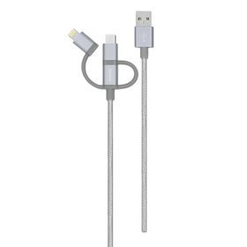 Philips DLC2608SR Beyaz 3'ü 1 Arada Örgü Şarj ve Data Kablosu