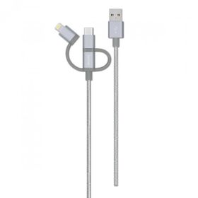 Philips DLC2608SR Beyaz 3'ü 1 Arada Örgü Şarj ve Data Kablosu