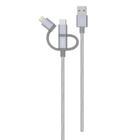 Philips DLC2608SR Beyaz 3'ü 1 Arada Örgü Şarj ve Data Kablosu