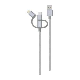 Philips DLC2608SR Beyaz 3'ü 1 Arada Örgü Şarj ve Data Kablosu