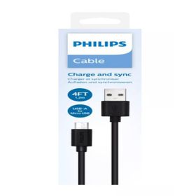 Philips DLC3104U Usb A To Micro Hızlı 1.2 m Siyah Şarj ve Data Kablosu