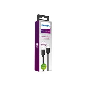 Philips DLC3106U USB A To Micro 2 mt Siyah Hızlı Şarj ve Data Kablosu