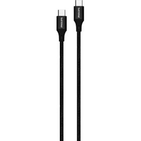 Philips DLC5522C 0.5m Siyah Type-C To Type-C Örgülü Hızlı Data ve Şarj Kablosu