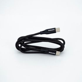 Philips DLC5522C 0.5m Siyah Type-C To Type-C Örgülü Hızlı Data ve Şarj Kablosu