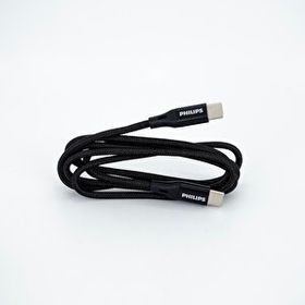 Philips DLC5522C 0.5m Siyah Type-C To Type-C Örgülü Hızlı Data ve Şarj Kablosu