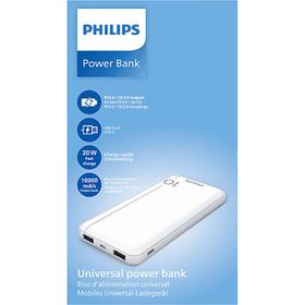 Philips DLP1812PW 10.000 Mah 2X USB-A 2.1 A USB-C Çıkış PD Beyaz Taşınabilir Şarj Cihazı