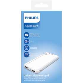 Philips DLP1812PW 10.000 Mah 2X USB-A 2.1 A USB-C Çıkış PD Beyaz Taşınabilir Şarj Cihazı
