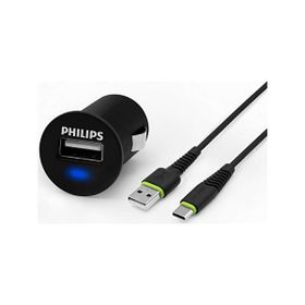 Philips DLP2520C Araç İçi Şarj Adaptörü 2.1A 1.2 m USB - USB C Şarj Kablosu