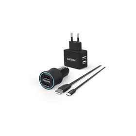 Philips DLP2553EM Siyah Micro USB 2'li Seyahat ve Araç Şarjı