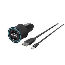 Philips DLP2553U Siyah Lightning Araç Şarj Cihazı