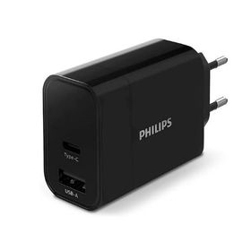 Philips DLP2621/12 USB A ve Type-C Çift Çıkışlı 30 W Siyah Şarj Adaptörü