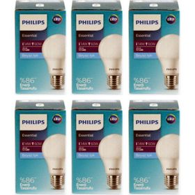 Philips Ess Ledbulb 8W-60W E27 Beyaz Işık 6 Adet Duy