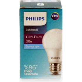 Philips Ess Ledbulb 8W-60W E27 Beyaz Işık 6 Adet Duy