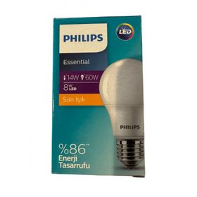 Philips Essential 8W E27 Sarı Işık Led Ampul