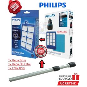 Philips FC8721 Teleskopik Çelik Süpürge Borusu Hepa 13 Filtre