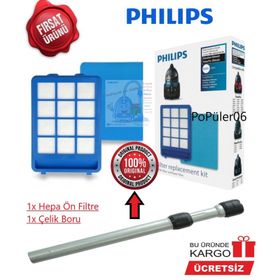 Philips FC8770 Teleskopik Çelik Süpürge Borusu Hepa 13 Filtre