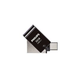 Philips FM32DC152B 32 GB USB 3.1 ve Type-C İkisi Bir Arada Gece Siyahı Flash Disk