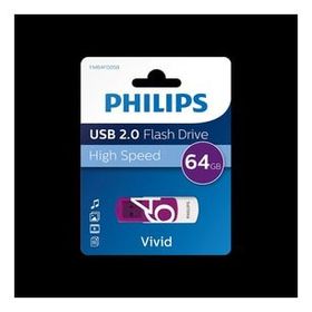 Philips FM64FD05B 64 GB Vivid Mor USB 2.0 Flash Disk
