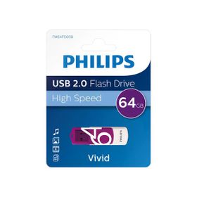 Philips FM64FD05B 64 GB Vivid Mor USB 2.0 Flash Disk