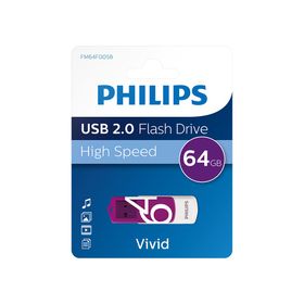 Philips FM64FD05B 64 GB Vivid Mor USB 2.0 Flash Disk