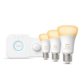 Philips Huewa 8-75W Beyaz Ambiyans Akıllı Başlangıç Seti 3'lü Akıllı Butonlu E27 Bluetooth Özellikli Aydınlatma