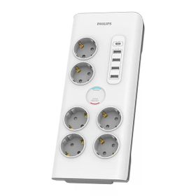 Philips SPN7060WA 900J 2 mt 6'lı 4xUsb-A Usb-C Akım Korumalı Priz