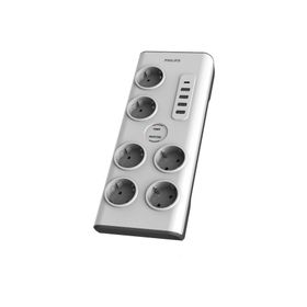 Philips SPN7060WA/62 5 USB Şarj Bağlantı 1 Usb-C 15 W ve 4 Usb-A 20 W 900j 2 m Örgü Kablo 6'lı Akım Korumalı Priz