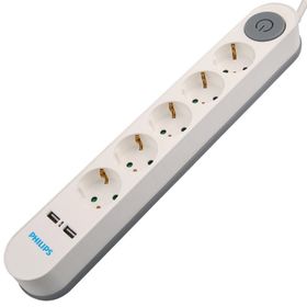 Philips SPS1153A/51 5'li 2 Metre Kablolu Çift USB Anahtarlı Priz
