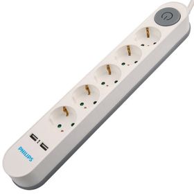 Philips SPS1153A/51 5'li 2 Metre Kablolu Çift USB Anahtarlı Priz