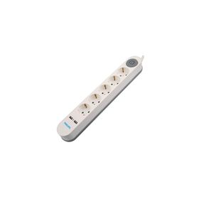 Philips SPS1153A/51 5'li 2 Metre Kablolu Çift USB Anahtarlı Priz
