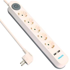 Philips SPS1153A/51 5'li 2 Metre Kablolu Çift USB Anahtarlı Priz