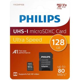Philips Ultra Speed FM12MP45B Class 10 UHS-I U1 A1 V10 128 GB Micro SD Kart