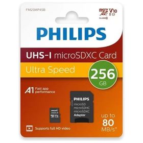 Philips Ultra Speed FM25MP45B Class 10 UHS-I U1 A1 V10 256 GB Micro SD Kart