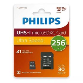 Philips Ultra Speed FM25MP45B Class 10 UHS-I U1 A1 V10 256 GB Micro SD Kart